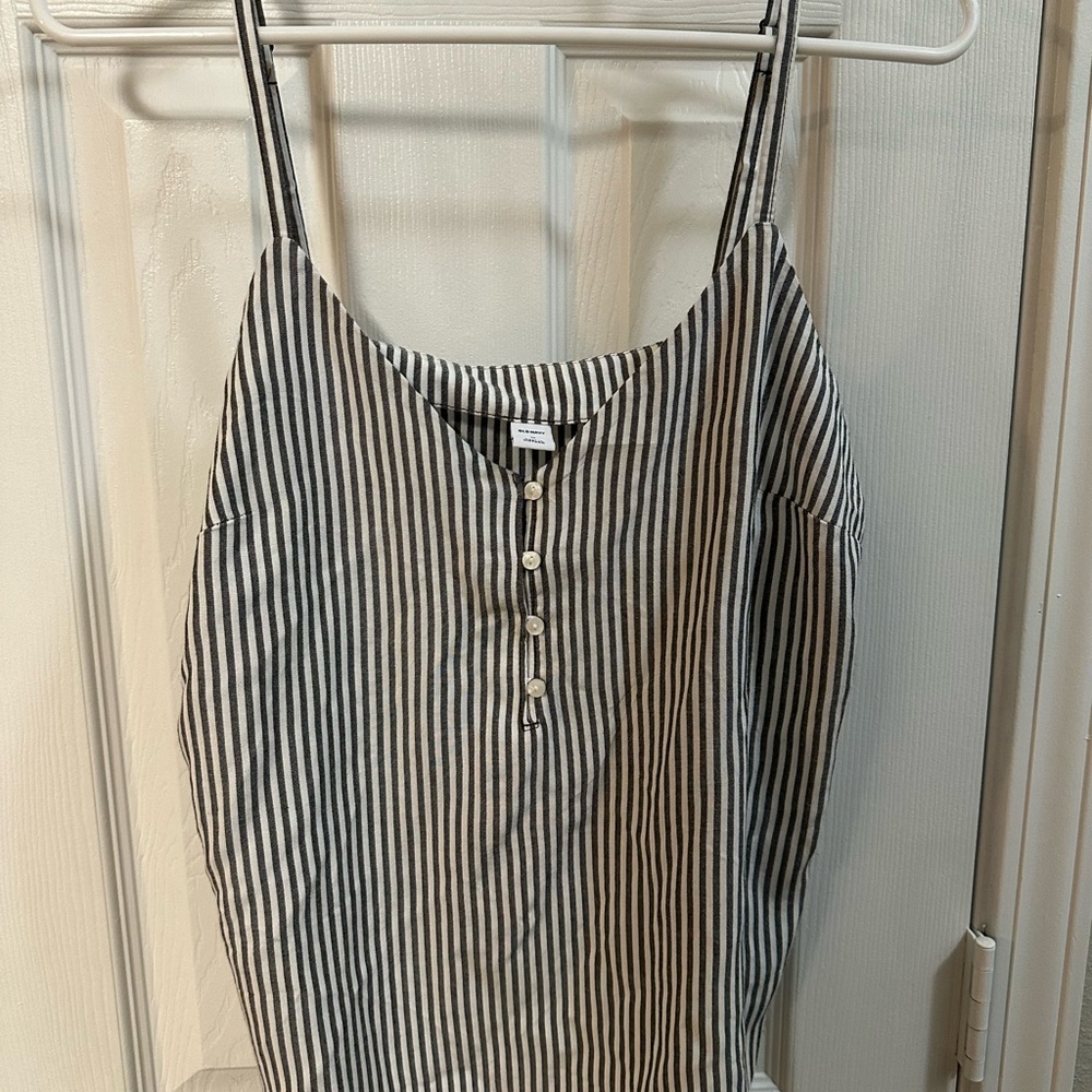 Old Navy Gray and White Striped Camisole